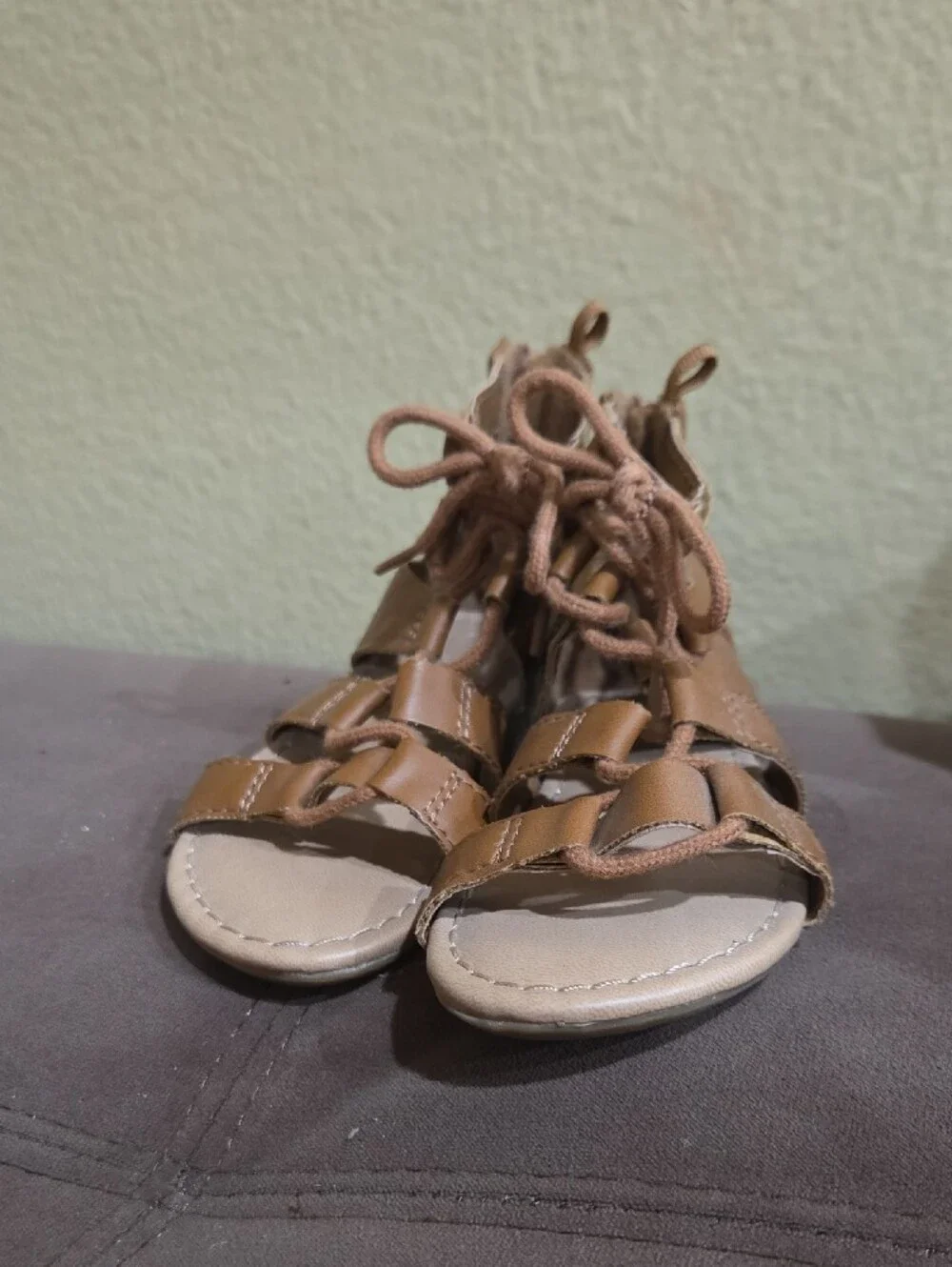 Old Navy Tan Girls' Lace-Up Gladiator Sandals